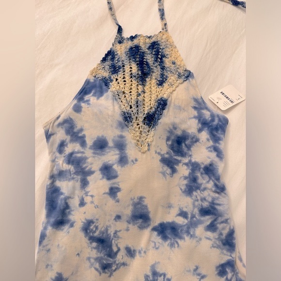 NWT Free people tie die bodysuit with crochet - Picture 2 of 10
